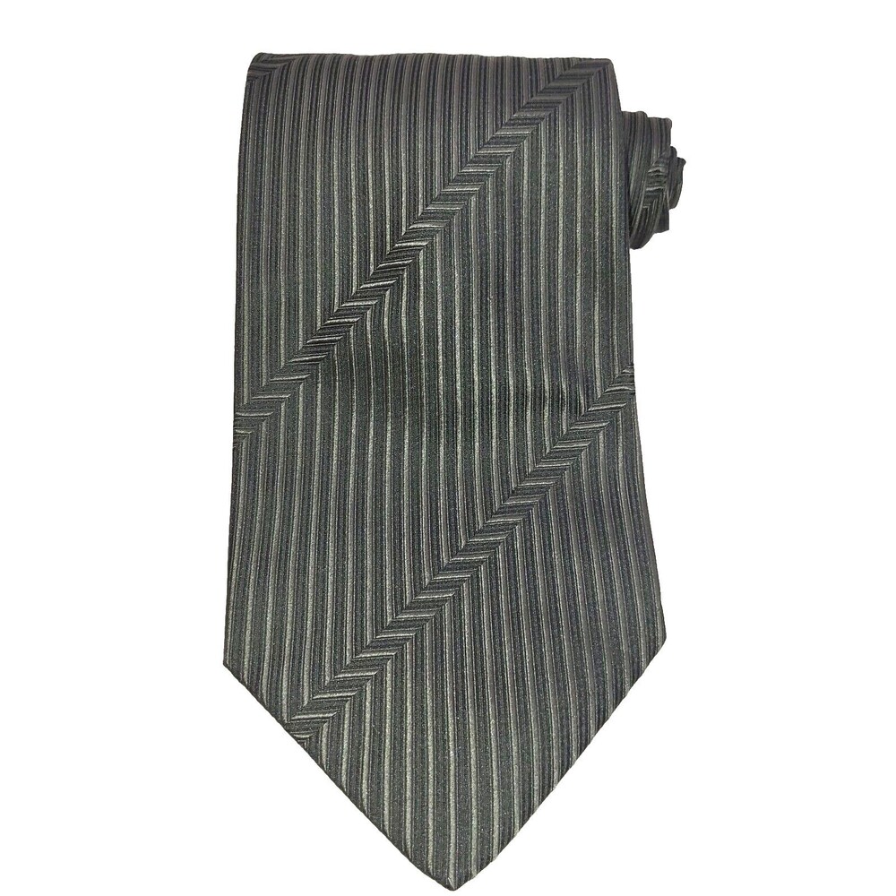 Altea Nordstrom 100% Silk Tie Dark Gray Herringbone Jacquard Necktie